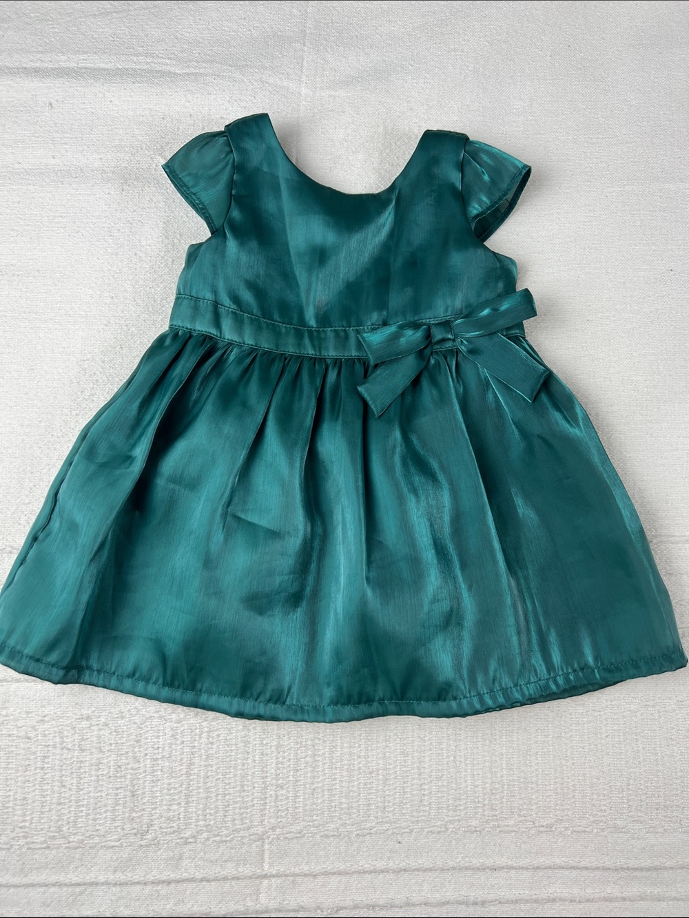 Carter's Teal Satin Bow-Detail Party Dress, 3 months